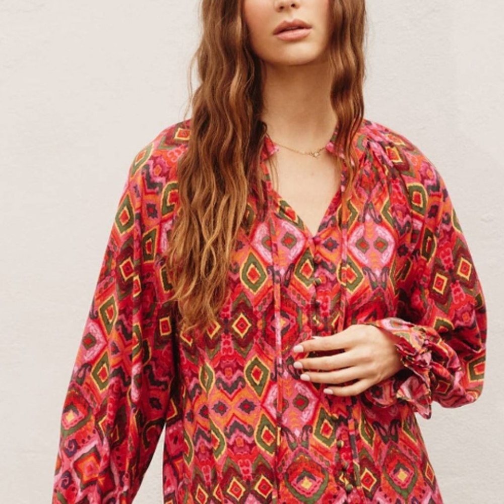 Positano Ruffled Collar Button Down Blouse | New For 2024